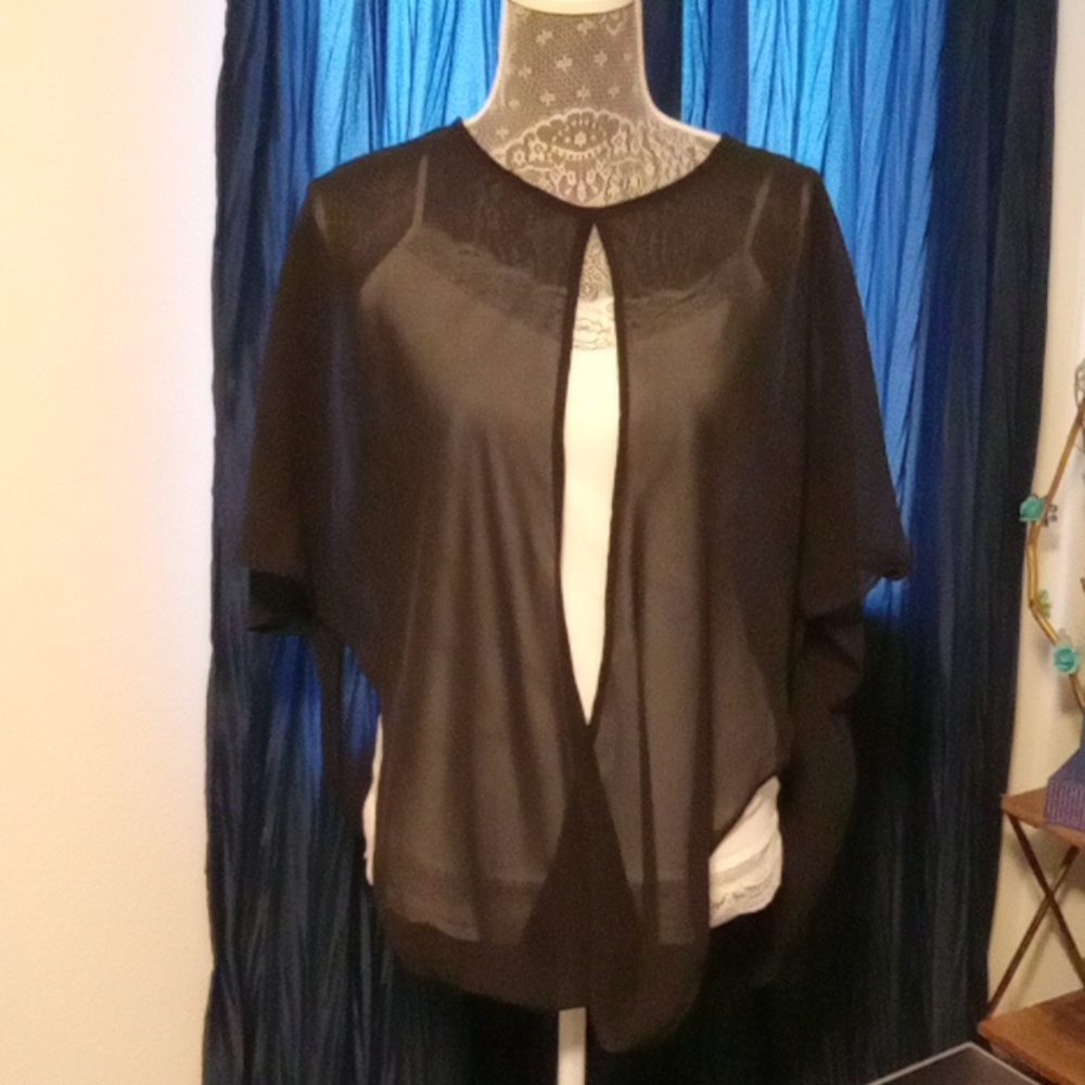 Sheer Black Capelet/ Top